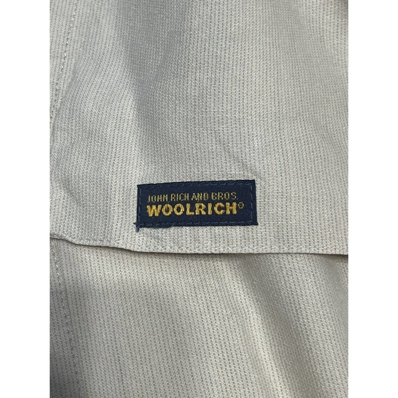 Vtg John Rich and Bros Woolrich Short Sleeve Button Up Shirt Men's L British Tan - Picture 3 of 6